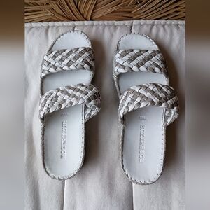 Robert Zur Women's Cream and Tan Woven Sandals_10